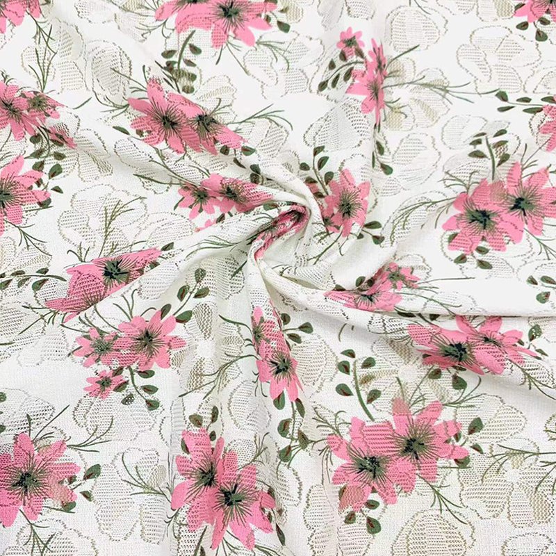Lace Fabric Printed Polyester Warp Knit for Women's Wear Wholesale Sup 10